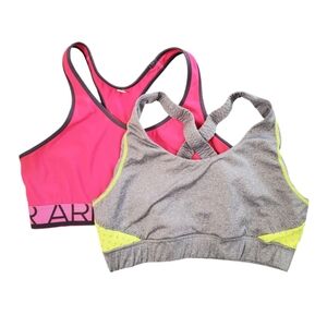 Under Armour R8 Women Pink Gray‎ Sports Bra Bundle Medium